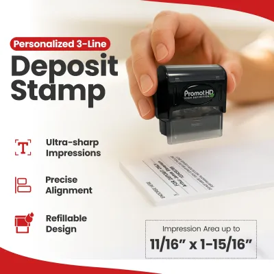 Pre-inked Bank Deposit Ink Stamp- Small