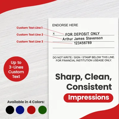 Pre-inked Bank Deposit Ink Stamp- Small