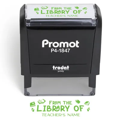 Teacher Custom Rubber Stamp "From the Library of" - Medium