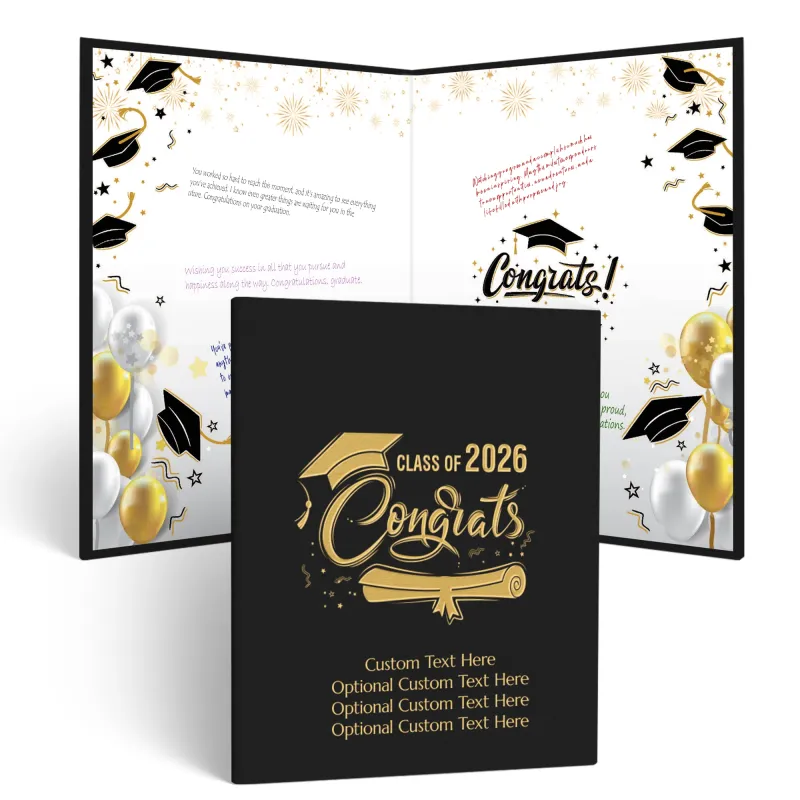 Personalized Graduation Party Guestbook- Class of 2026 (BLACK)