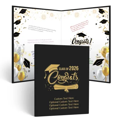 Personalized Graduation Party Guestbook- Class of 2026 (BLACK)