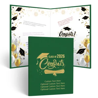 Personalized Graduation Party Guestbook- Class of 2026 (GREEN)
