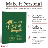 Personalized Graduation Party Guestbook- Class of 2026 (GREEN)