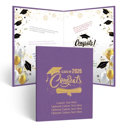 Personalized Graduation Party Guestbook- Class of 2026 (PURPLE)