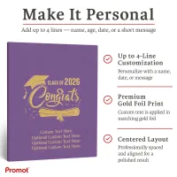 Personalized Graduation Party Guestbook- Class of 2026 (PURPLE)