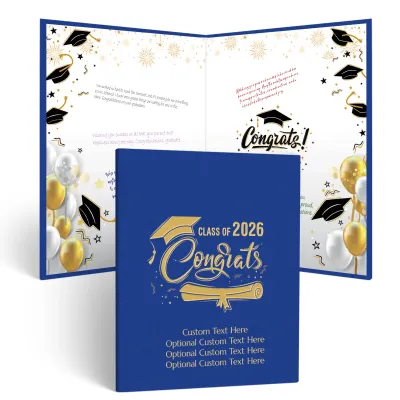 Personalized Graduation Party Guestbook- Class of 2026 (BLUE)