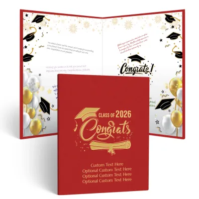 Personalized Graduation Party Guestbook- Class of 2026 (RED)