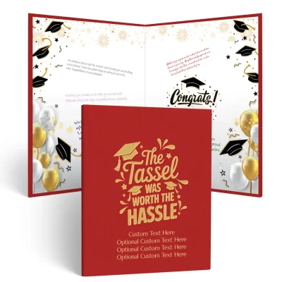 Graduation Guest Book Alternative – The Tassel Was Worth the Hassle (RED)