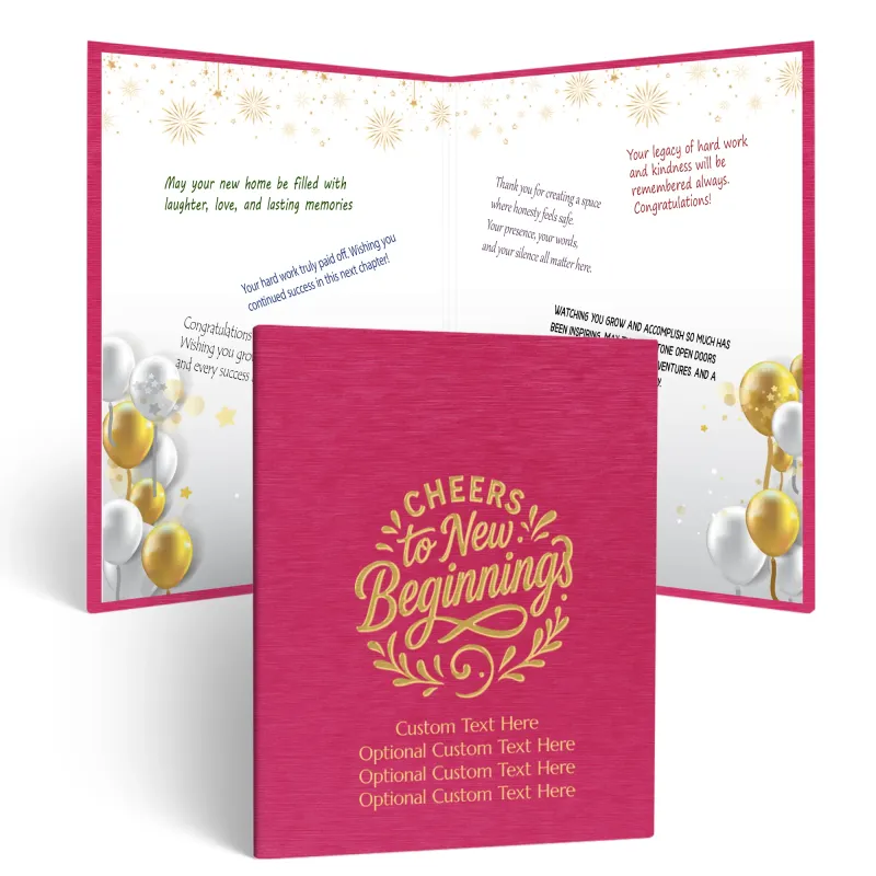 Personalized Multipurpose Guest Book - Cheers to New Beginnings (PINK)
