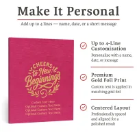 Personalized Multipurpose Guest Book - Cheers to New Beginnings (PINK)