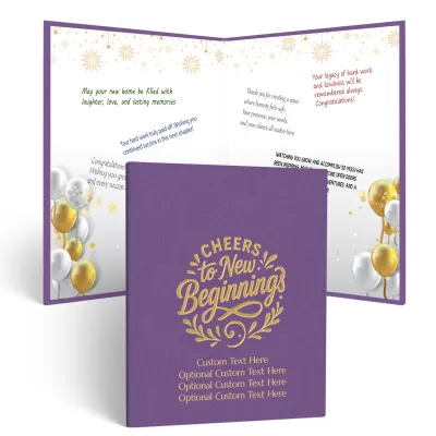 Personalized Multipurpose Guest Book - Cheers to New Beginnings (PURPLE)