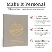 Personalized Multipurpose Guest Book - Cheers to New Beginnings (CHAMPAGNE BEIGE)