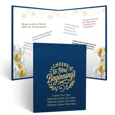 Personalized Multipurpose Guest Book - Cheers to New Beginnings (BLUE)