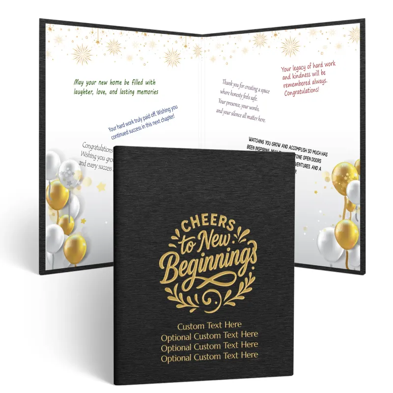 Personalized Multipurpose Guest Book - Cheers to New Beginnings (BLACK)