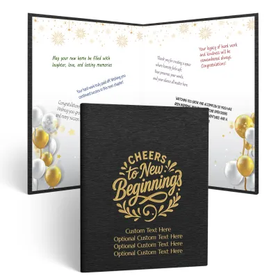 Personalized Multipurpose Guest Book - Cheers to New Beginnings (BLACK)