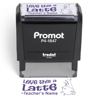 Teacher Custom Rubber Stamp "Love This a Latte" - Medium