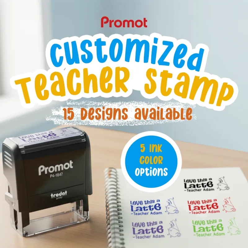 Teacher Custom Rubber Stamp "Love This a Latte" - Medium