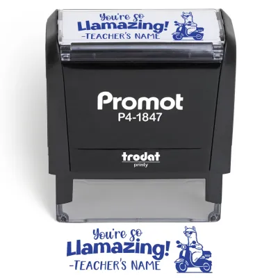 Teacher Custom Rubber Stamp "You're so Llamazing" - Medium