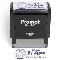 Teacher Custom Rubber Stamp "Please Try Again" - Medium