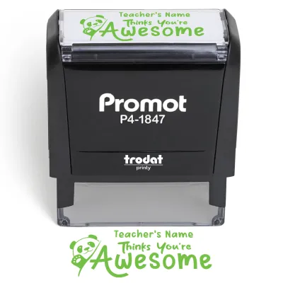 Teacher Custom Rubber Stamp "Thinks You're Awesome" - Medium