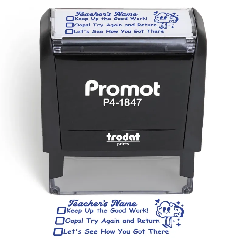 Teacher Custom Rubber Stamp "Checked Box" - Medium