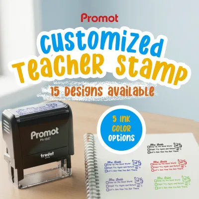Teacher Custom Rubber Stamp "Checked Box" - Medium