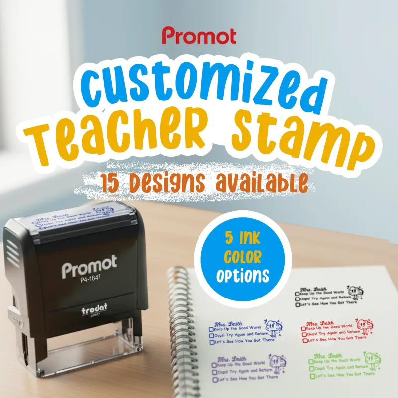 Teacher Custom Rubber Stamp "Checked Box" - Medium