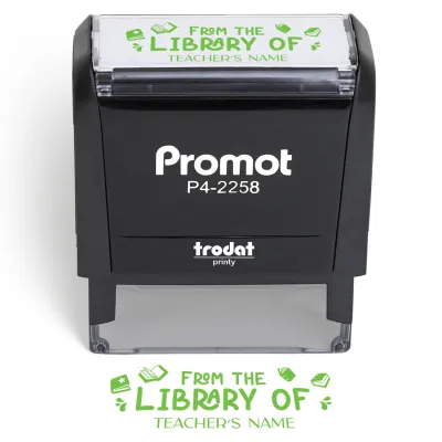 Teacher Custom Rubber Stamp "From the Library of" - Large