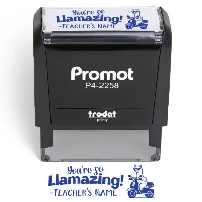 Teacher Custom Rubber Stamp "You're so Llamazing" - Large