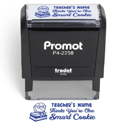 Teacher Custom Rubber Stamp "Thinks You're One Smart Cookie" - Large