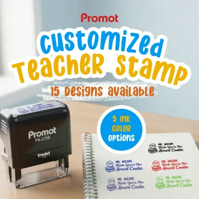 Teacher Custom Rubber Stamp "Thinks You're One Smart Cookie" - Large