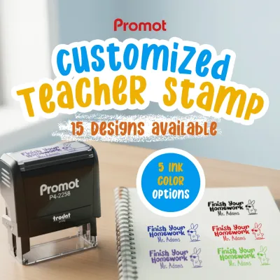 Teacher Custom Rubber Stamp "Finish Your Homework" - Large