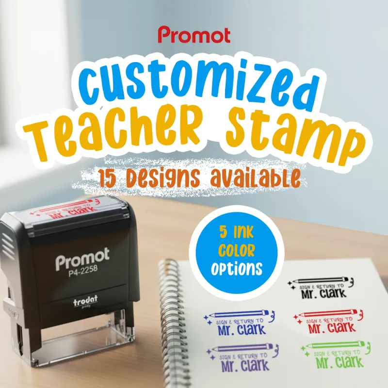 Teacher Custom Rubber Stamp "Sign & Return" - Large