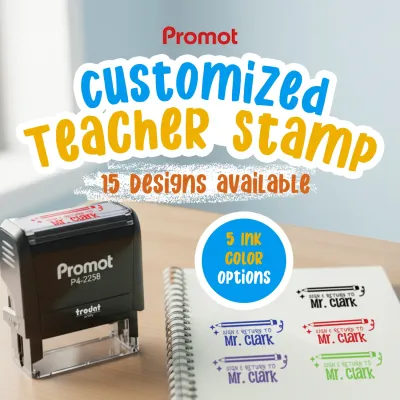 Teacher Custom Rubber Stamp "Sign & Return" - Large