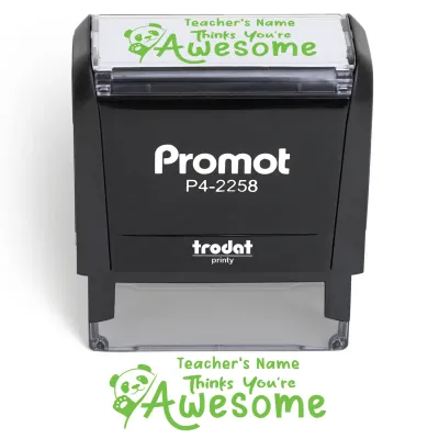 Teacher Custom Rubber Stamp "Thinks You're Awesome" - Large
