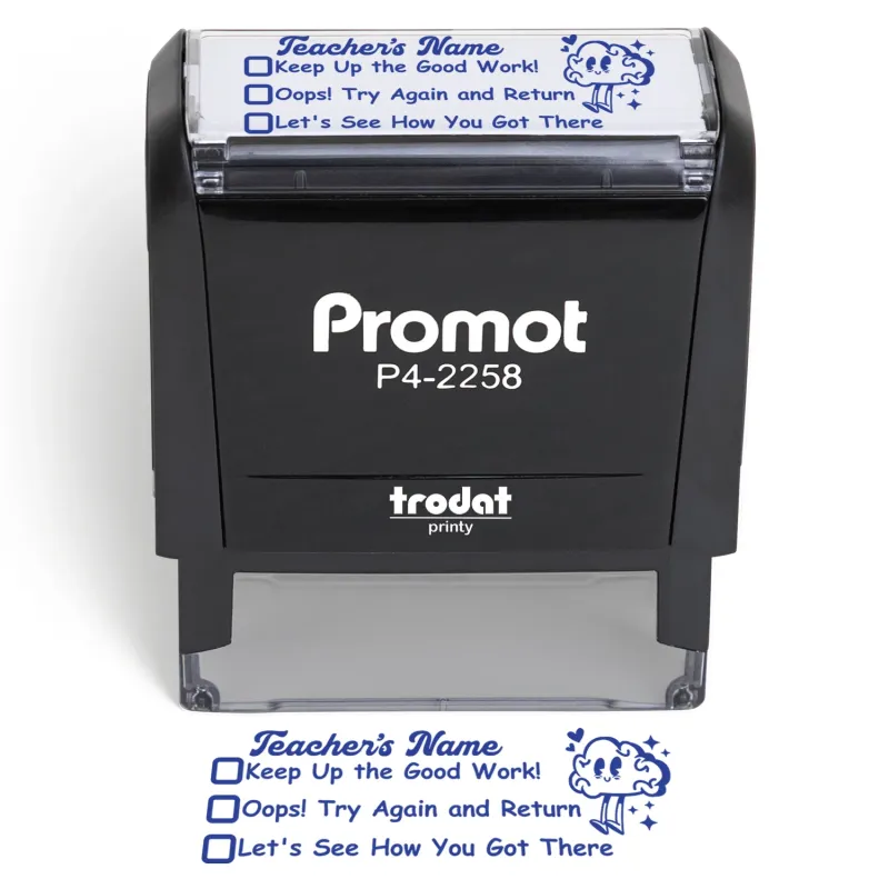 Teacher Custom Rubber Stamp "Checked Box" - Large