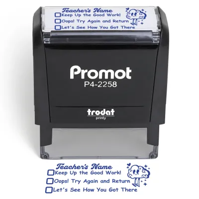 Teacher Custom Rubber Stamp "Checked Box" - Large