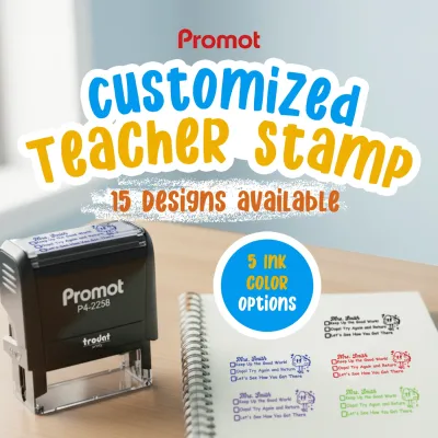 Teacher Custom Rubber Stamp "Checked Box" - Large