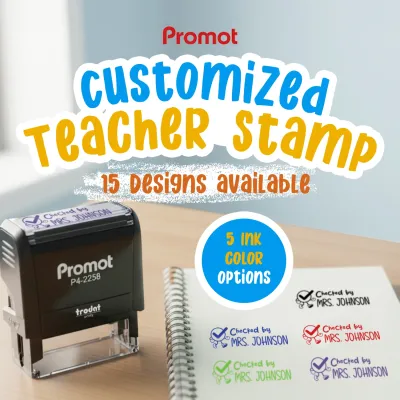 Teacher Custom Rubber Stamp "Checked By" - Large