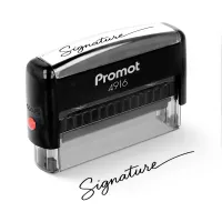 Personalized Round Signature Self Inking Rubber Stamp - Extra Wide