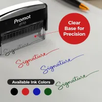 Personalized Round Signature Self Inking Rubber Stamp - Extra Wide
