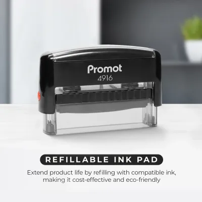Personalized Round Signature Self Inking Rubber Stamp - Extra Wide
