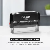 Personalized Round Signature Self Inking Rubber Stamp - Extra Wide
