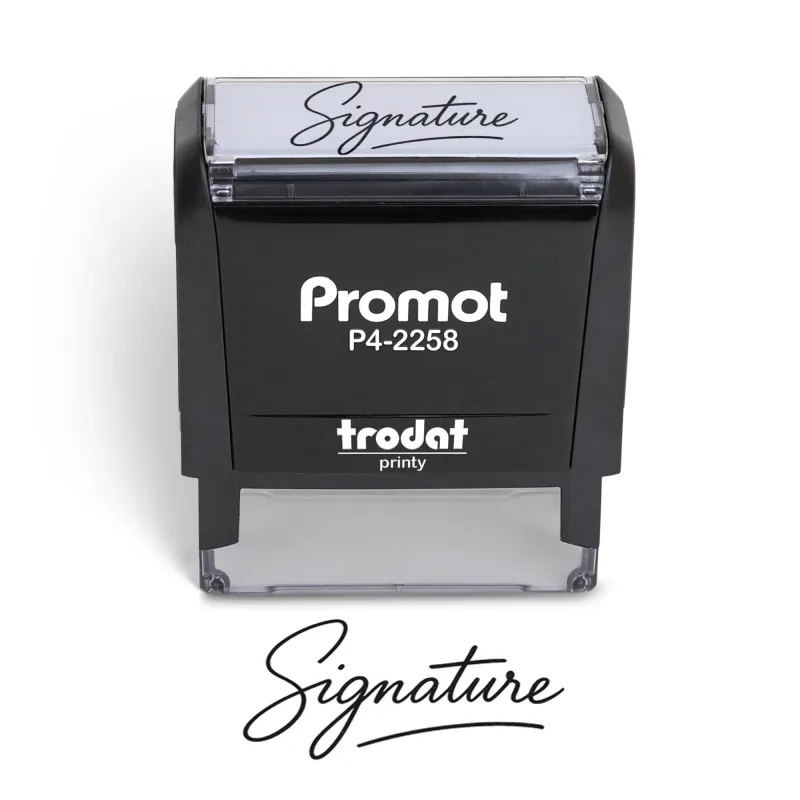 Personalized Round Signature Self Inking Rubber Stamp - Large