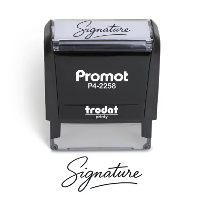 Personalized Round Signature Self Inking Rubber Stamp - Large