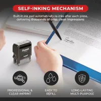 Personalized Round Signature Self Inking Rubber Stamp - Large