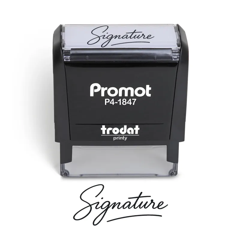 Personalized Round Signature Self Inking Rubber Stamp - Medium