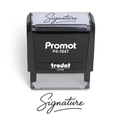 Personalized Round Signature Self Inking Rubber Stamp - Medium