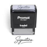 Personalized Round Signature Self Inking Rubber Stamp - Medium