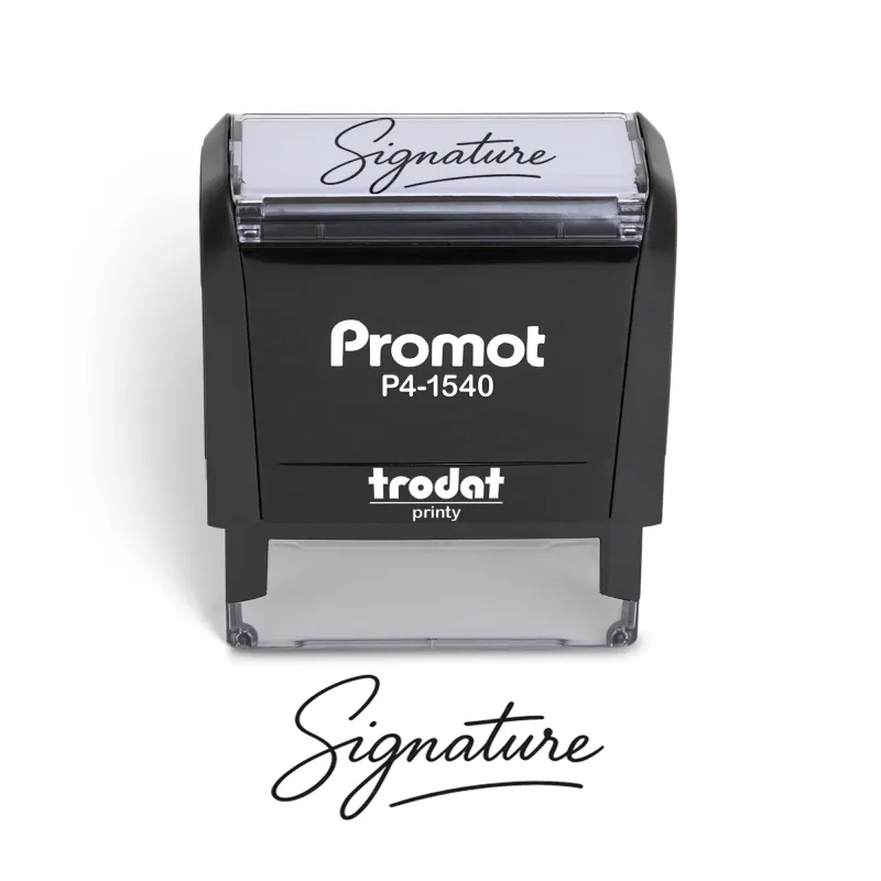Personalized Round Signature Self Inking Rubber Stamp - Small